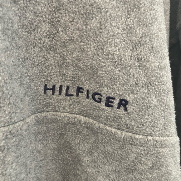Vintage Grey Tommy Hilfiger Quarter (1/4) Zip Fleece Sweater - Picture 3 of 4